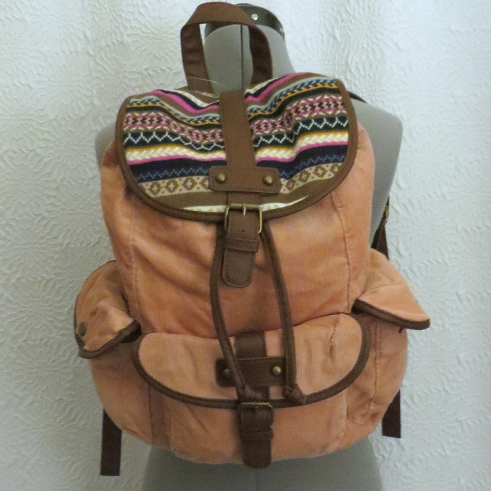 Candies Corduroy Aztec Southwestern Style Backpack New
